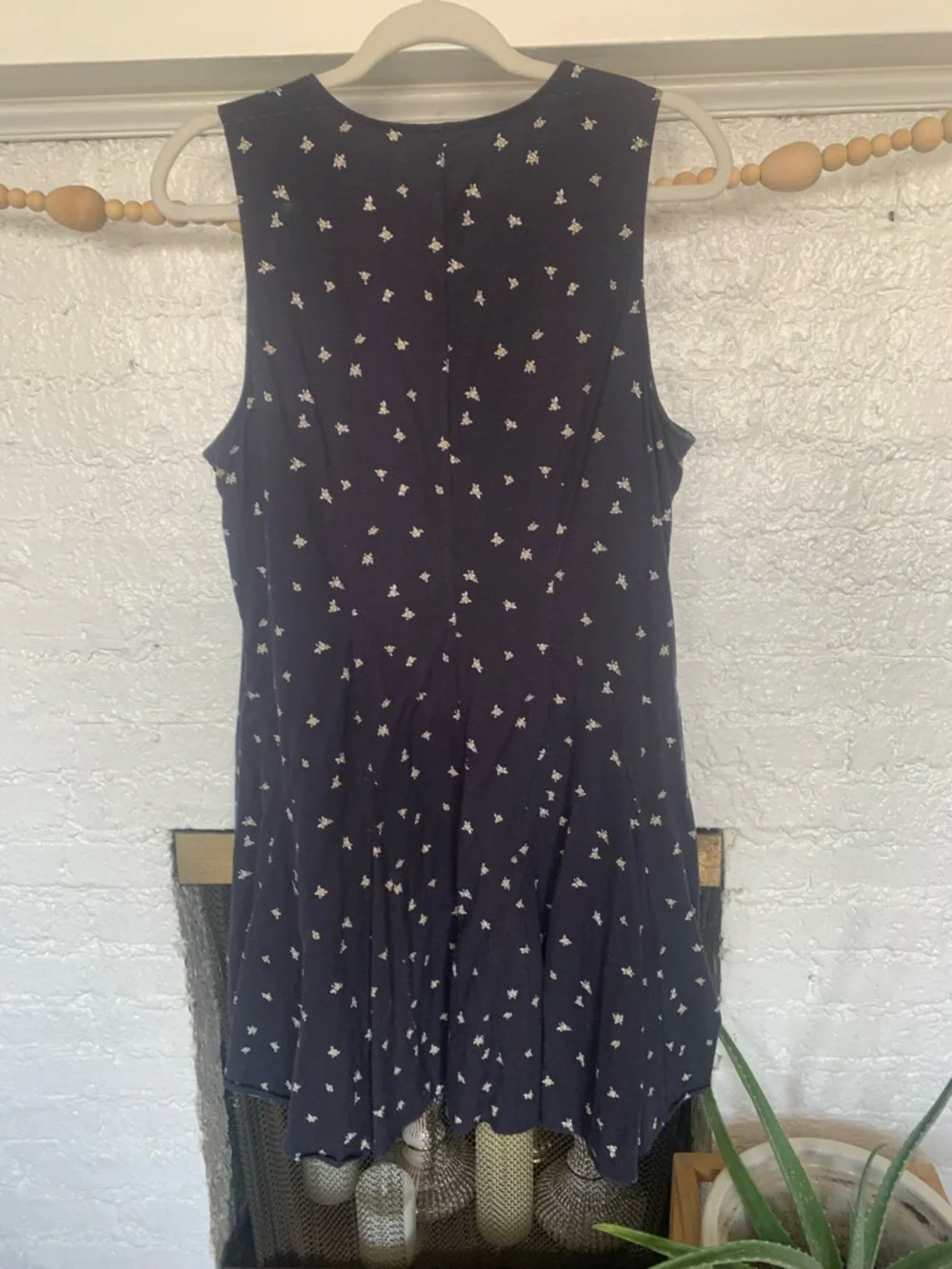 Universal Thread Navy Blue Mini Dress with White Floral Print - Picture 3 of 9